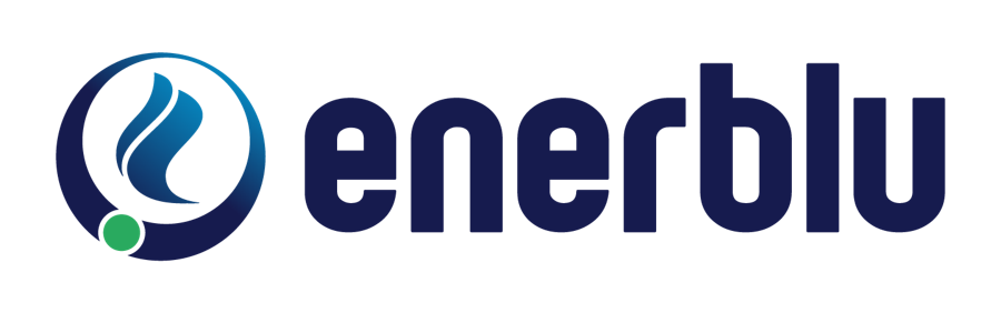 Logo ufficiale Enerblu, azienda specializzata in soluzioni per l’efficientamento energetico industriale